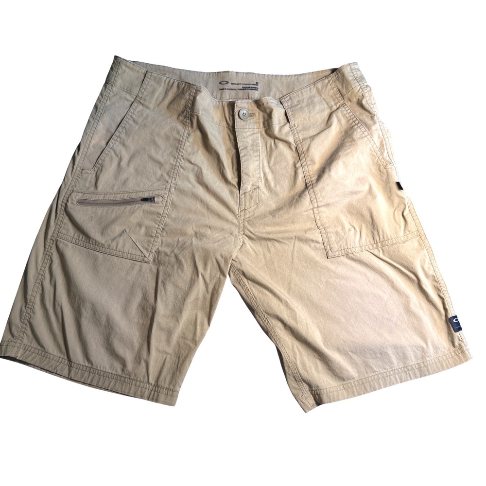 Oakley‎ Mens Tan Beige Cargo Shorts Size 36 Utility Casual Outdoor